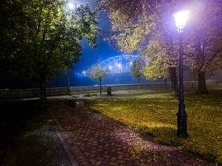 Obraz premium Night city of Szeged in Winter