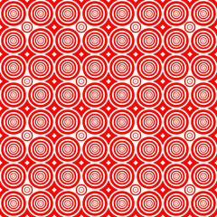 Circles pattern. Hoops seamless ornament. Dot motif. Circular figures backdrop. Rounds background. Rings wallpaper. Digital paper, textile print, web design, abstract image. Vector illustration.