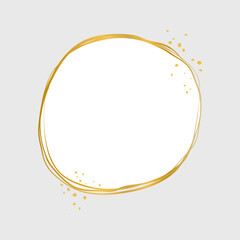 Line golden round frame.