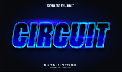 Editable text effect shiny blue futuristic. Text style effect. Editable fonts vector files.