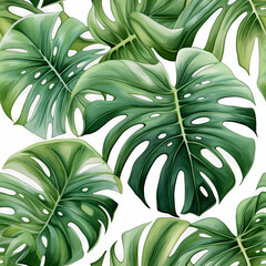 seamless pattern with leaves, monstera inspired
