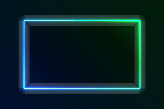 Vibrant gradient blue and green rectangle frame.