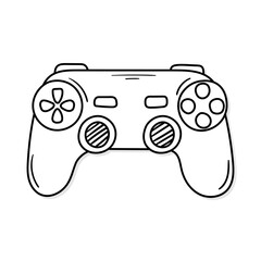 Joystick vector icon in doodle style. Symbol in simple design. Cartoon object hand drawn isolated on white background.