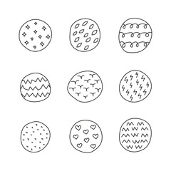 Fototapeta premium Set of abstract doodle circles with textures.