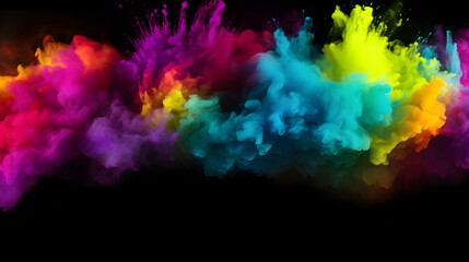 Fototapeta na wymiar Colorful rainbow holi paint color powder