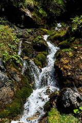 Valea Spumoasa waterfall from Bucegi mountains, Busteni, Romania.