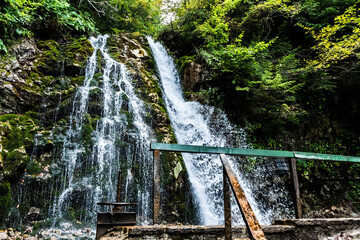 Urlatoarea waterfall from Bucegi mountains, Busteni, Romania.