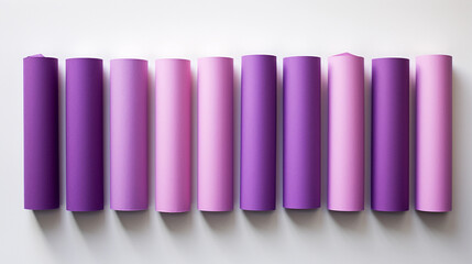 Fototapeta premium Delicate Pink Paper Rolls on a Pure White Background: An Expression of Softness and Creativity