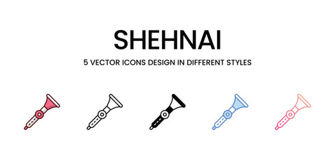 Shehnai icons set vector illustration. vector stock,