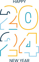 Happy New Year 2024! Vector design 