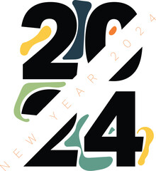 Happy New Year 2024! Vector design 
