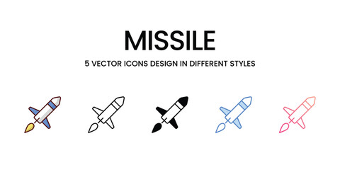 Missile icons set vector illustration. vector stock,