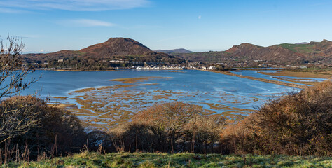 Views around Porthmadog countryside north Wales uk