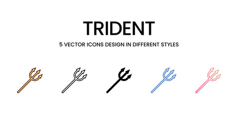 Trident icons set vector illustration. vector stock, - obrazy, fototapety, plakaty