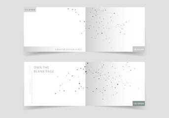 Vector cover brochures with connect lines and dots. Banner template for technology. Modern network science design