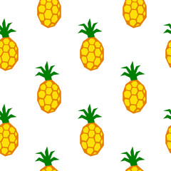 Seamless pattern with paper craft pineapples.