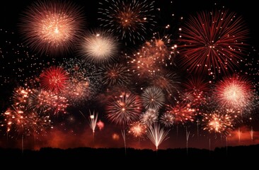 fireworks illuminated in the sky against a black background,