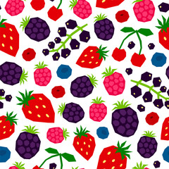 Seamless pattern with cutout berries.