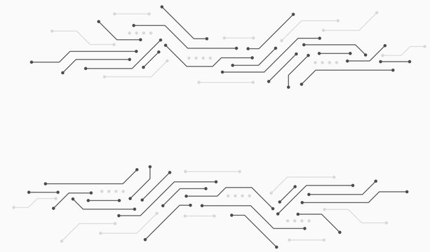 Electronic vector illustration. Abstract modern digital science technology futuristic circuit board. Cyber connection on the grey background. Hi-tech communication design.