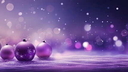 Fototapeta na wymiar Purple Christmas Eve Festive Themed Background