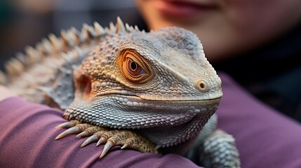 Fototapeta premium A close-up shot of a person holding an umbrella on their shoulder.