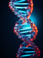 Detailed DNA Helix Structure in Macro View. Generative ai