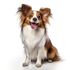 Papillon Captured with Canon EOS 5D Mark IV and 50mm Prime Lens Against White Background