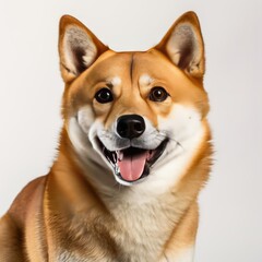 Shiba Inu Portrait Captured with Canon EOS 5D Mark IV and 50mm Prime Lens on White Background