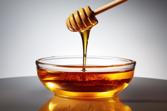 the essence of nature's sweetness with a visual of a honey from a wooden spoon