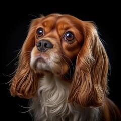 Naklejka premium Cavalier King Charles Spaniel Portrait: Shot with Canon EOS 5D Mark IV and 50mm Prime Lens