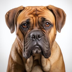 Obraz premium Bullmastiff Portrait with Canon EOS 5D Mark IV Using 50mm Prime Lens Against White Background