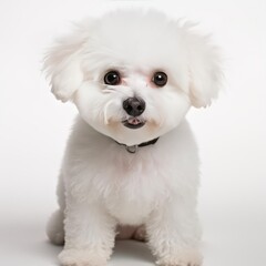 Obraz premium Ultra-Realistic Bichon Frise Portrait with White Background