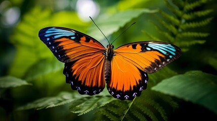 The jungle forest is home to tropical butterflies