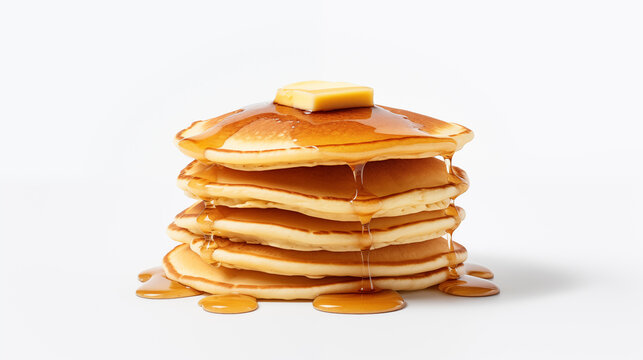 Picture of pancakes covered with honey
