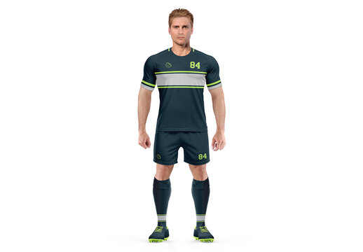 Rugby Player Mockup - Round Neck - Front View
