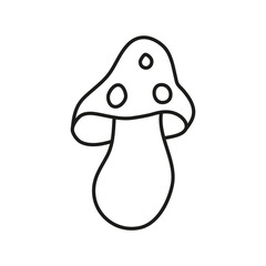 Doodle Amanita fly agaric mushroom.