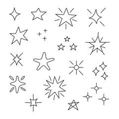 Obraz premium Set of different hand drawn stars.