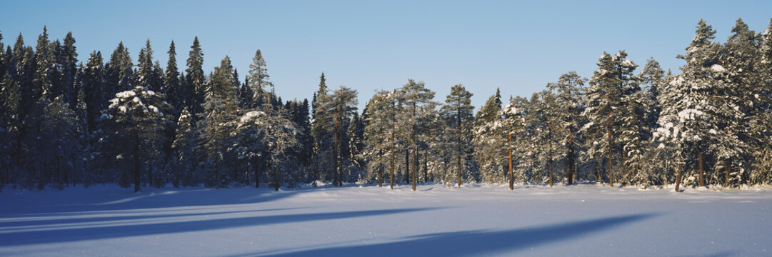 By the Veslekoltjernet Lake of the Totenaasen Hills in winter.