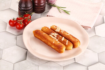 Fried cheese sticks for snack