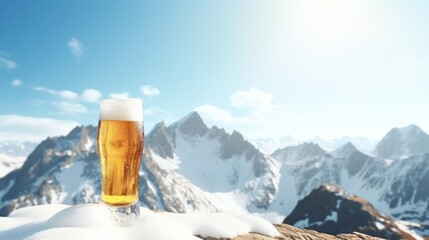 Refreshing Cold Beer in Scenic Mountain Setting with Space for Personal Decoration