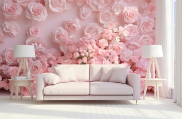 pink and white roses are displayed in this shot