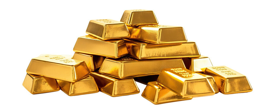 Gold bars stacks, cut out