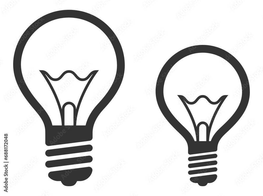Poster light bulb icon vector. llightbulb idea logo concept. set lamps electricity icons web design element