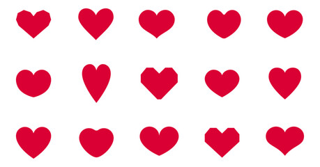 Set heart vector icon. Hearts shape different design collection.