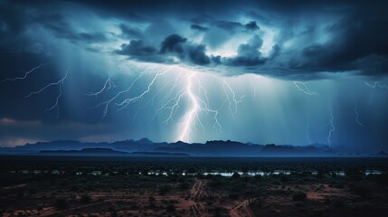 Monsoon Lightning Strike in Safford, Arizona