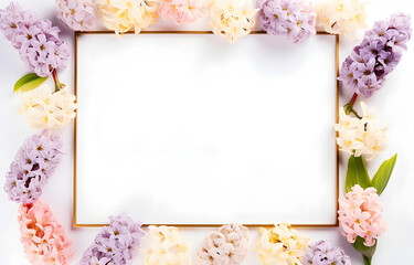 crocus flower bright spring holiday frame for greeting card design