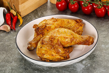 Roasted chicken leg with spices