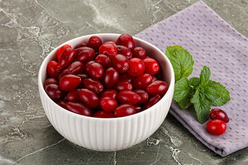 Ripe sweet and juicy cornus