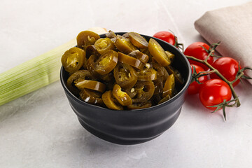 Sliced canned jalapeno pepper