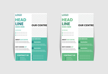 health care and medical roll up design,size A4 Medical social media post template presentation and brochure flyer bundle Suitable for social media Creative medical healthcare flyer poster template .